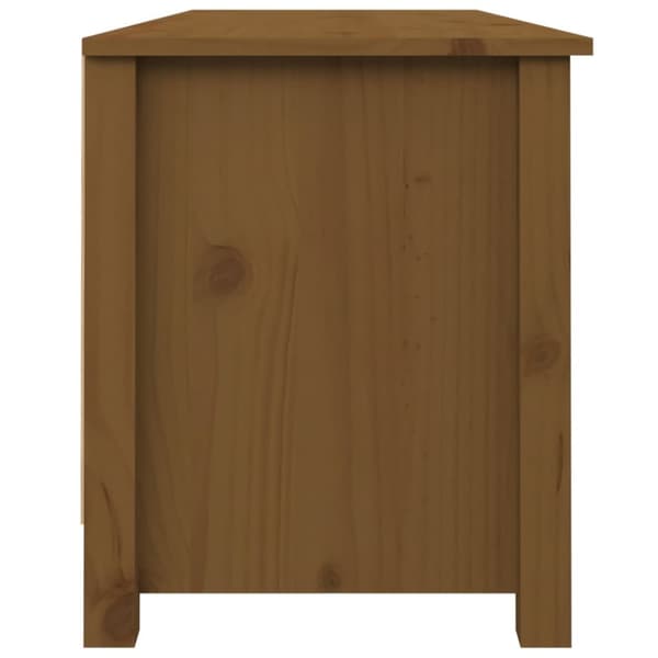 The Living Store skobænk 110x38x45,5 cm massivt fyrretræ gyldenbrun -  Skoopbevaring