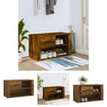 Miniatyrbillede 1 af 10: The Living Store skoskab 80x35x45 cm konstrueret træ røget egetræsfarve -  Skoopbevaring