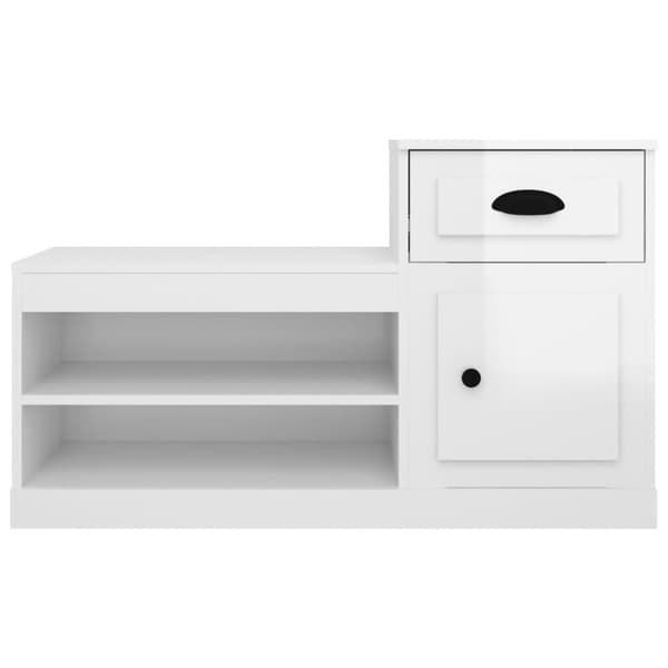 The Living Store Skoskåp vit högglans 100x42x60 cm konstruerat trä -  Skoställ & skohyllor
