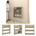 Miniatyrbild 1 av 7: The Living Store Väggmonterat skoställ sonoma-ek 80x18x90 cm konstruerat trä -  Skoställ & skohyllor