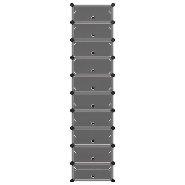 The Living Store skoreol 44x32x174 cm PP sort - Skoopbevaring