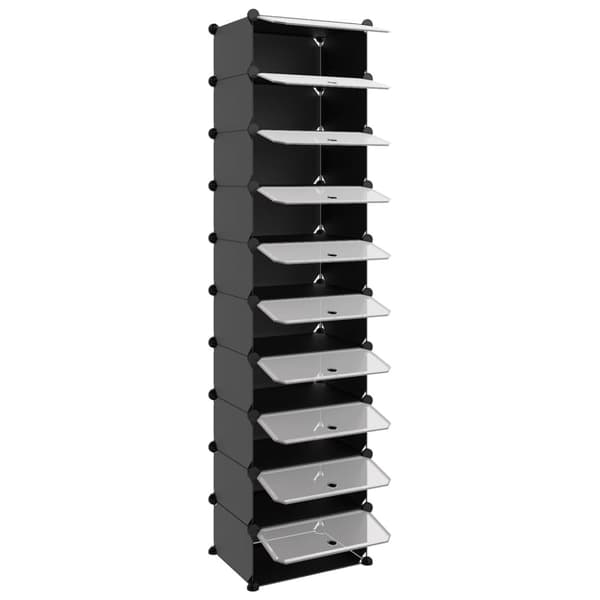The Living Store skoreol 44x32x174 cm PP sort - Skoopbevaring