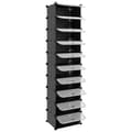 Miniatyrbillede 7 af 9: The Living Store skoreol 44x32x174 cm PP sort -  Skoopbevaring