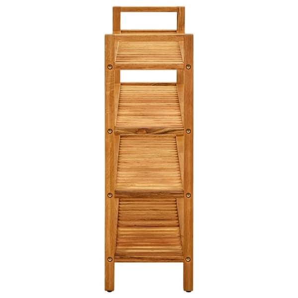The Living Store skostativ med 4 hylder 100x27x80 cm massivt egetræ -  Skoopbevaring