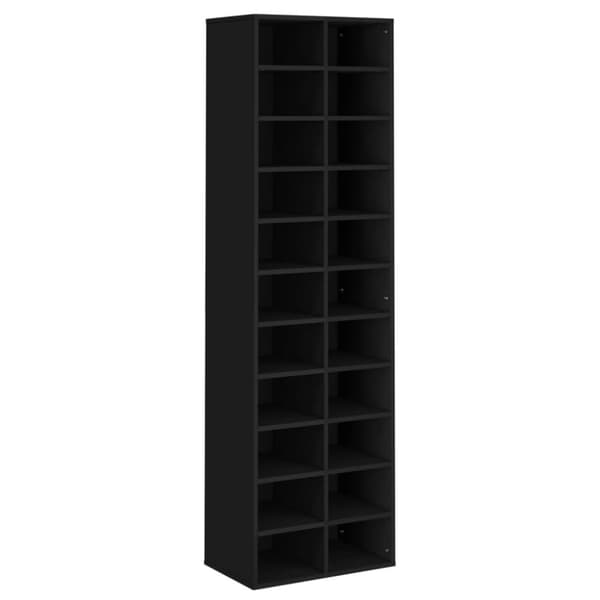 The Living Store skoreol 54x34x183 cm konstrueret træ sort -  Skoopbevaring