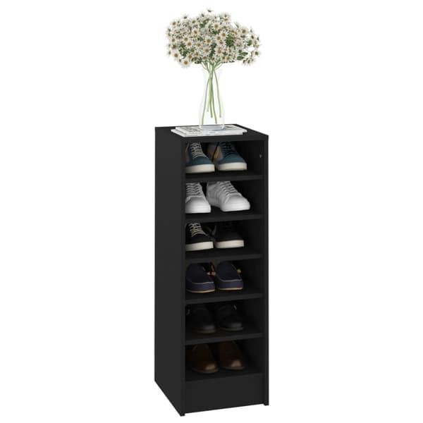 The Living Store skoreol 31,5x35x90 cm spånplade sort -  Skoopbevaring