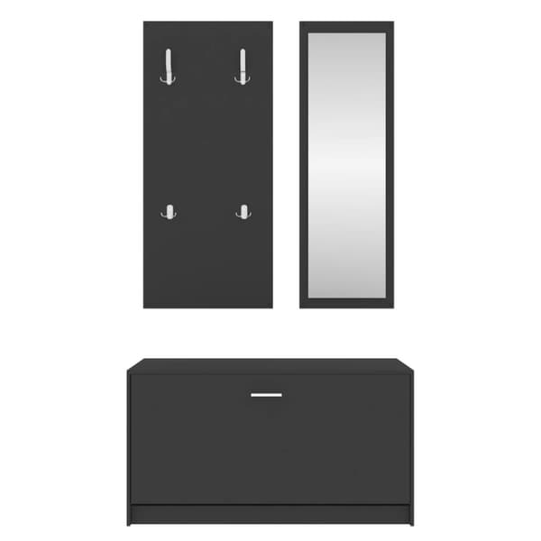 The Living Store 3-in-1 Kenkäkaappisarja musta tekninen puu -  Kenkähyllyt & -telineet