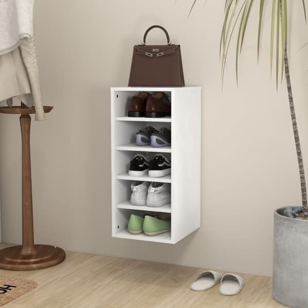 The Living Store Skoskåp vit 31,5x35x70 cm konstruerat trä -  Skoställ & skohyllor