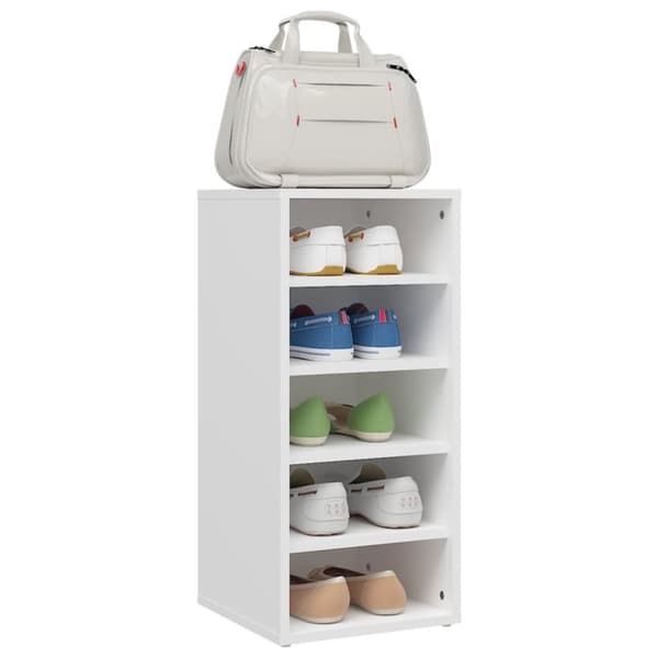The Living Store Skoskåp vit 31,5x35x70 cm konstruerat trä -  Skoställ & skohyllor