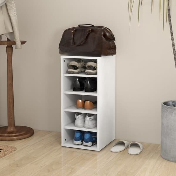 The Living Store Skoskåp vit 31,5x35x70 cm konstruerat trä -  Skoställ & skohyllor