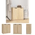 Miniatyrbillede 1 af 11: The Living Store skoskab 59x35x70 cm konstrueret træ sonoma-eg -  Skoopbevaring