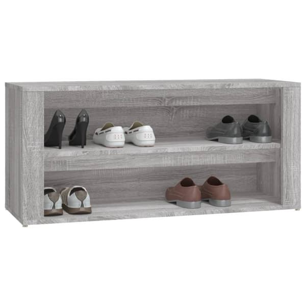 The Living Store skoreol 100x35x45 cm konstrueret træ grå sonoma-eg -  Skoopbevaring