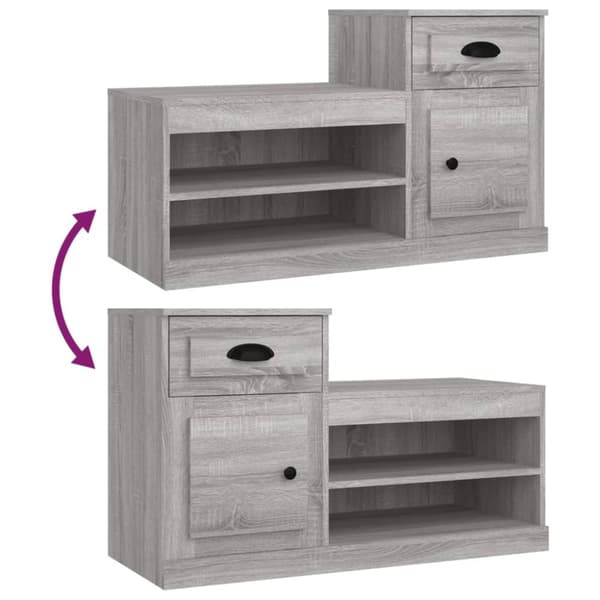 The Living Store skoskab 100x42x60 cm konstrueret træ grå sonoma-eg -  Skoopbevaring