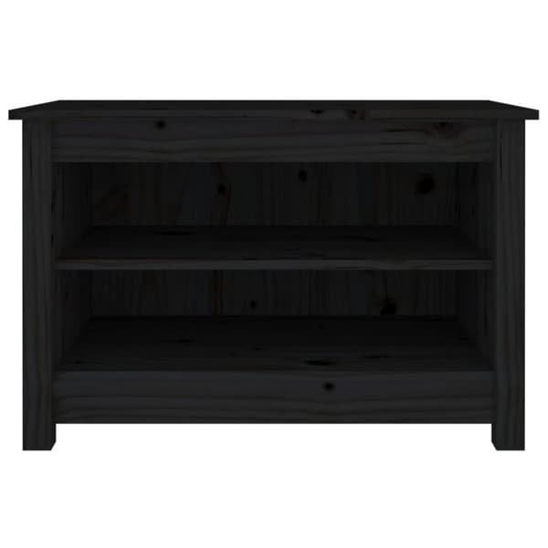The Living Store Kenkäpenkki musta 70x38x45,5 cm täysi mänty - Kenkähyllyt & -telineet
