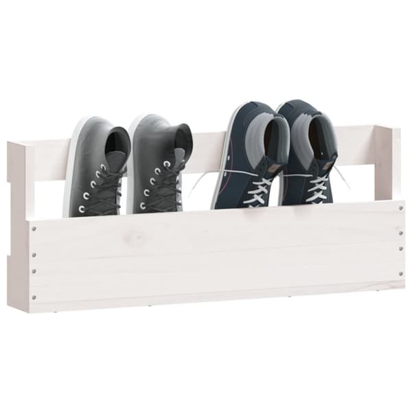 The Living Store væghængte skohylder 2 stk. 59x9x23 cm massivt fyrretræ Hvid -  Skoopbevaring