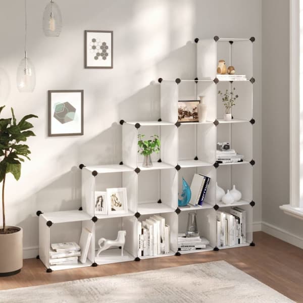 The Living Store Säilytyslokero 15 kuutiolla läpinäkyvä PP -  Kenkähyllyt & -telineet