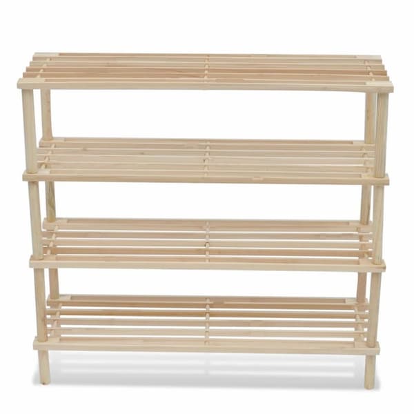 The Living Store skoreoler med 4 hylder 2 stk. massivt fyrretræ -  Skoopbevaring