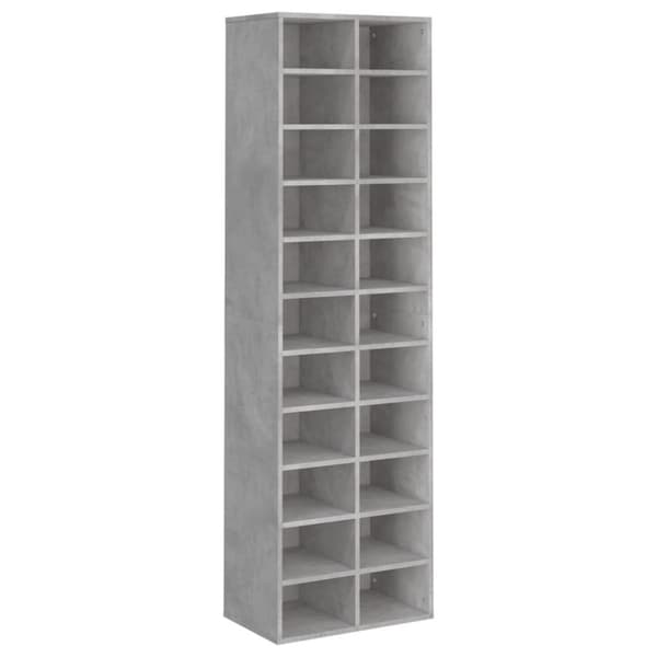 The Living Store skoskab 54x34x183 cm konstrueret træ betongrå -  Skoopbevaring