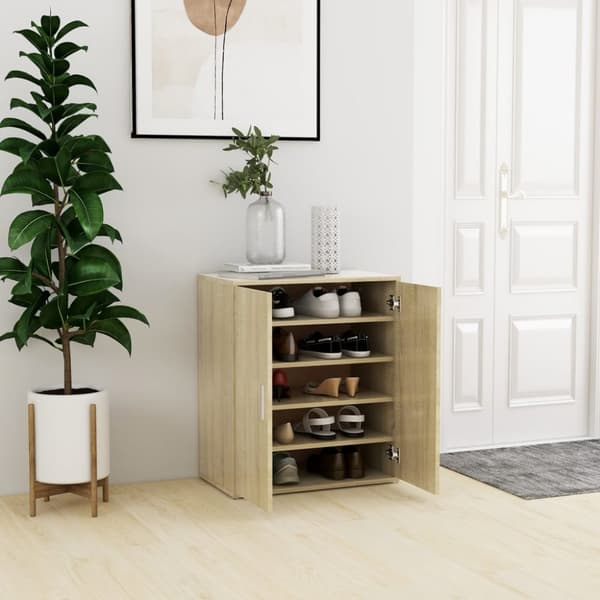 The Living Store skoreol 60x35x70 cm spånplade sonoma-eg -  Skoopbevaring
