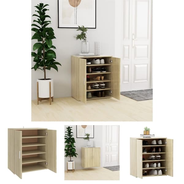 The Living Store skoreol 60x35x70 cm spånplade sonoma-eg -  Skoopbevaring
