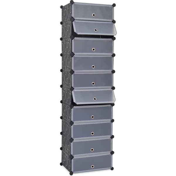 The Living Store sammensat skoskab med 10 rum sort -  Skoopbevaring