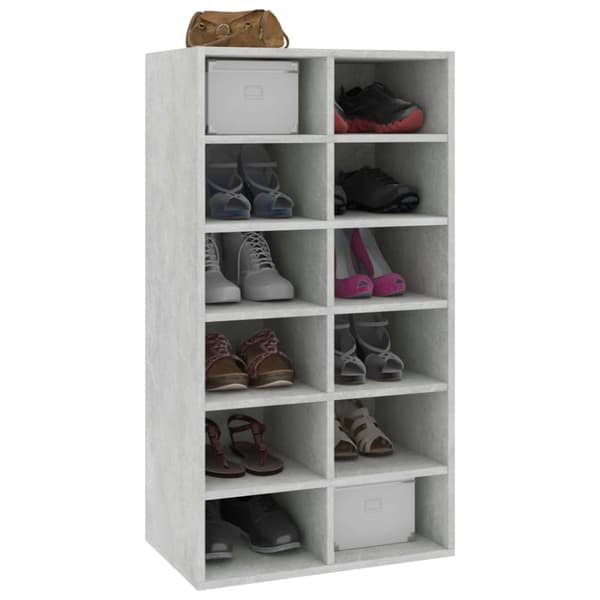 The Living Store Skohylla betonggrå 54x34x100,5 cm konstruerat trä -  Skoställ & skohyllor