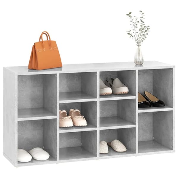The Living Store skobænk 103x30x54,5 cm konstrueret træ betongrå -  Skoopbevaring