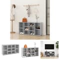 Miniatyrbillede 1 af 8: The Living Store skobænk 103x30x54,5 cm konstrueret træ betongrå -  Skoopbevaring