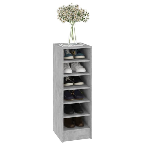The Living Store Skoskåp betonggrå 31,5x35x90 cm konstruerat trä -  Skoställ & skohyllor