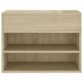 Miniatyrbillede 6 af 9: The Living Store skobænk 60x30x45 cm konstrueret træ sonoma-eg -  Skoopbevaring