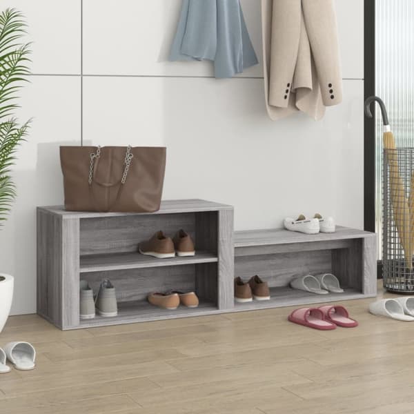 The Living Store skoskab 150x35x45 cm konstrueret træ grå sonoma-eg -  Skoopbevaring