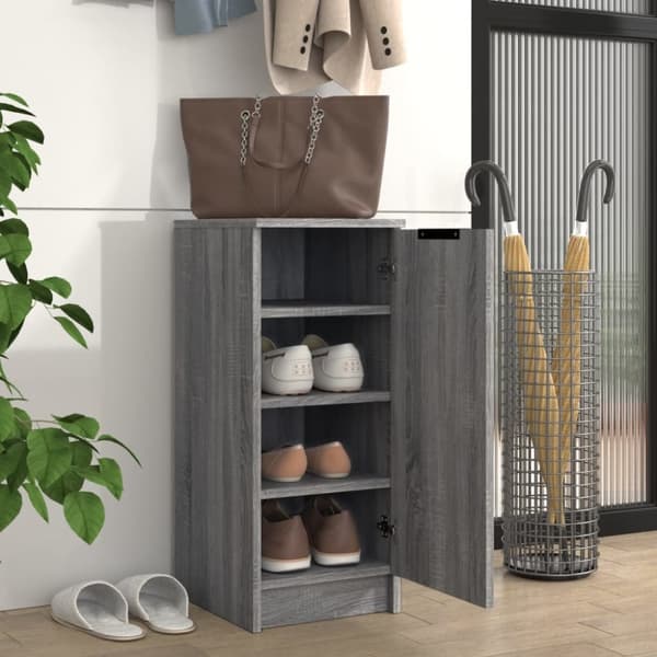 The Living Store skoskab 30x35x70 cm konstrueret træ grå sonoma-eg -  Skoopbevaring