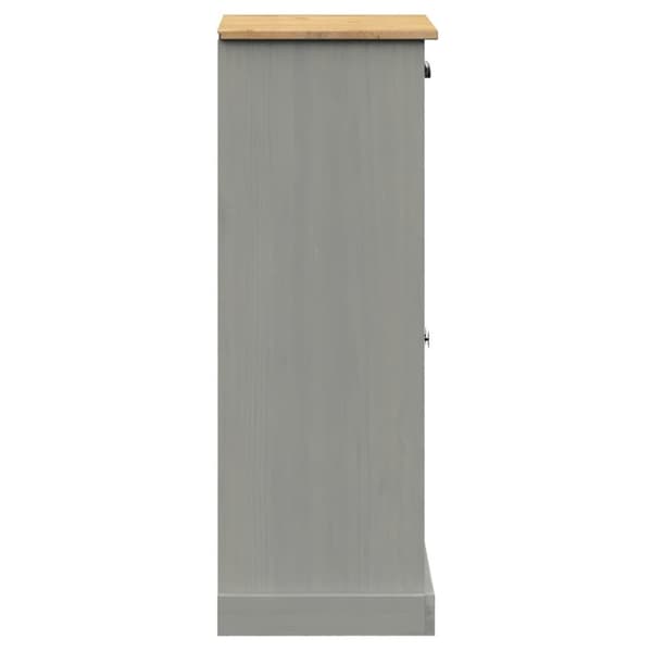 The Living Store skoskab VIGO 60x35x96 cm massivt fyrretræ grå - Skoopbevaring