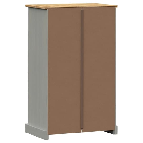The Living Store skoskab VIGO 60x35x96 cm massivt fyrretræ grå - Skoopbevaring