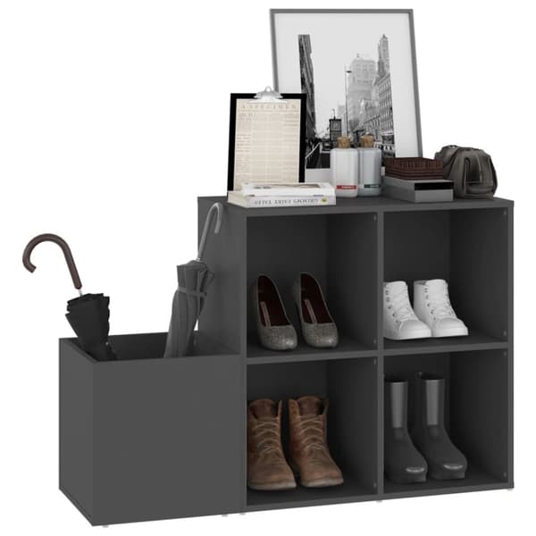 The Living Store skoskab 105x35,5x70 cm konstrueret træ grå -  Skoopbevaring