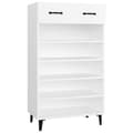 Miniatyrbillede 3 af 11: The Living Store skoreol 60x35x105 cm konstrueret træ hvid -  Skoopbevaring