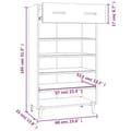 Miniatyrbillede 10 af 11: The Living Store skoreol 60x35x105 cm konstrueret træ hvid -  Skoopbevaring