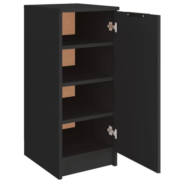 The Living Store skoskab 30x35x70 cm konstrueret træ sort -  Skoopbevaring