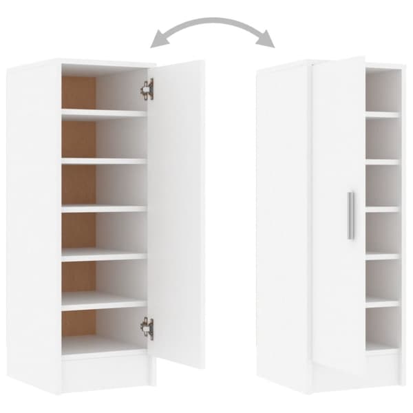 The Living Store skoskab 32x35x92 cm spånplade hvid -  Skoopbevaring