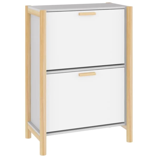 The Living Store skoreol 57,5x33x80 cm konstrueret træ hvid -  Skoopbevaring