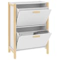 Miniatyrbillede 6 af 11: The Living Store skoreol 57,5x33x80 cm konstrueret træ hvid -  Skoopbevaring