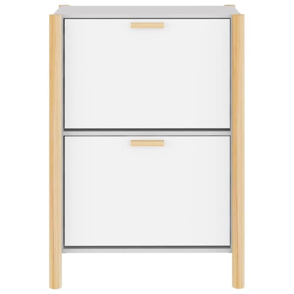 The Living Store skoreol 57,5x33x80 cm konstrueret træ hvid -  Skoopbevaring