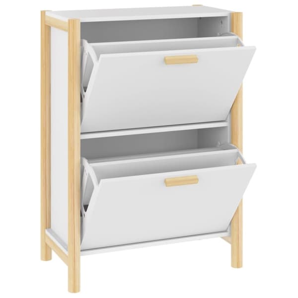 The Living Store skoreol 57,5x33x80 cm konstrueret træ hvid -  Skoopbevaring