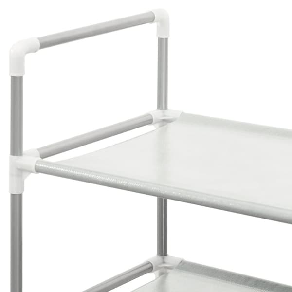 The Living Store Skohylla med 8 hyllor metall och non-woven tyg silver -  Skoställ & skohyllor
