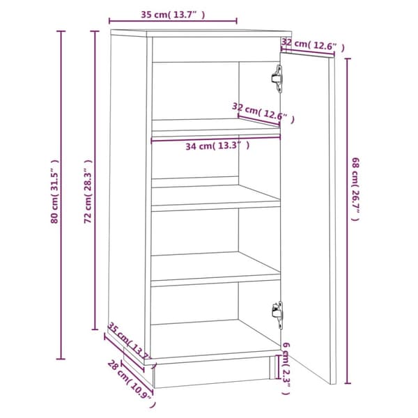 The Living Store skoreol 35x35x80 cm massivt fyrretræ -  Skoopbevaring