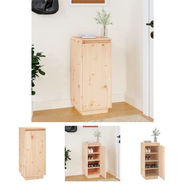 The Living Store skoreol 35x35x80 cm massivt fyrretræ -  Skoopbevaring