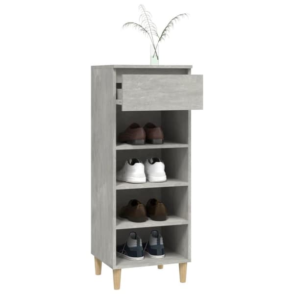 The Living Store skoreol 40x36x105 cm konstrueret træ betongrå -  Skoopbevaring