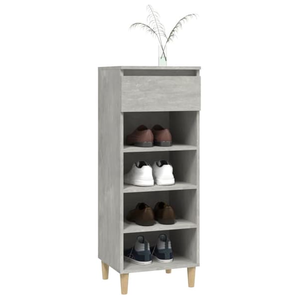 The Living Store skoreol 40x36x105 cm konstrueret træ betongrå -  Skoopbevaring