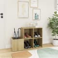Miniatyrbillede 4 af 10: The Living Store skoskab 105x35,5x70 cm konstrueret træ sonoma-eg -  Skoopbevaring