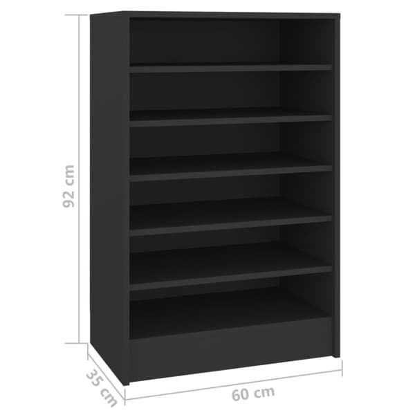 The Living Store skoskab 60x35x92 cm spånplade sort -  Skoopbevaring